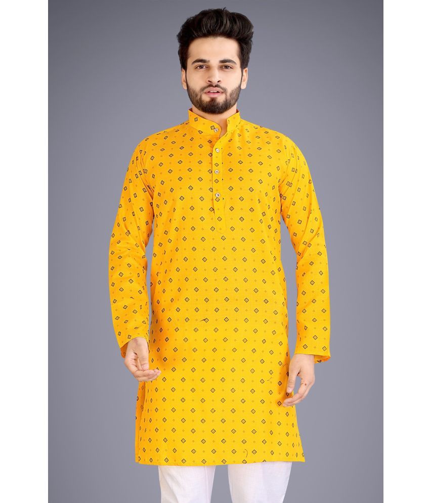     			Nofilter Yellow Cotton Blend Men's Regular Kurta ( Pack of 1 )