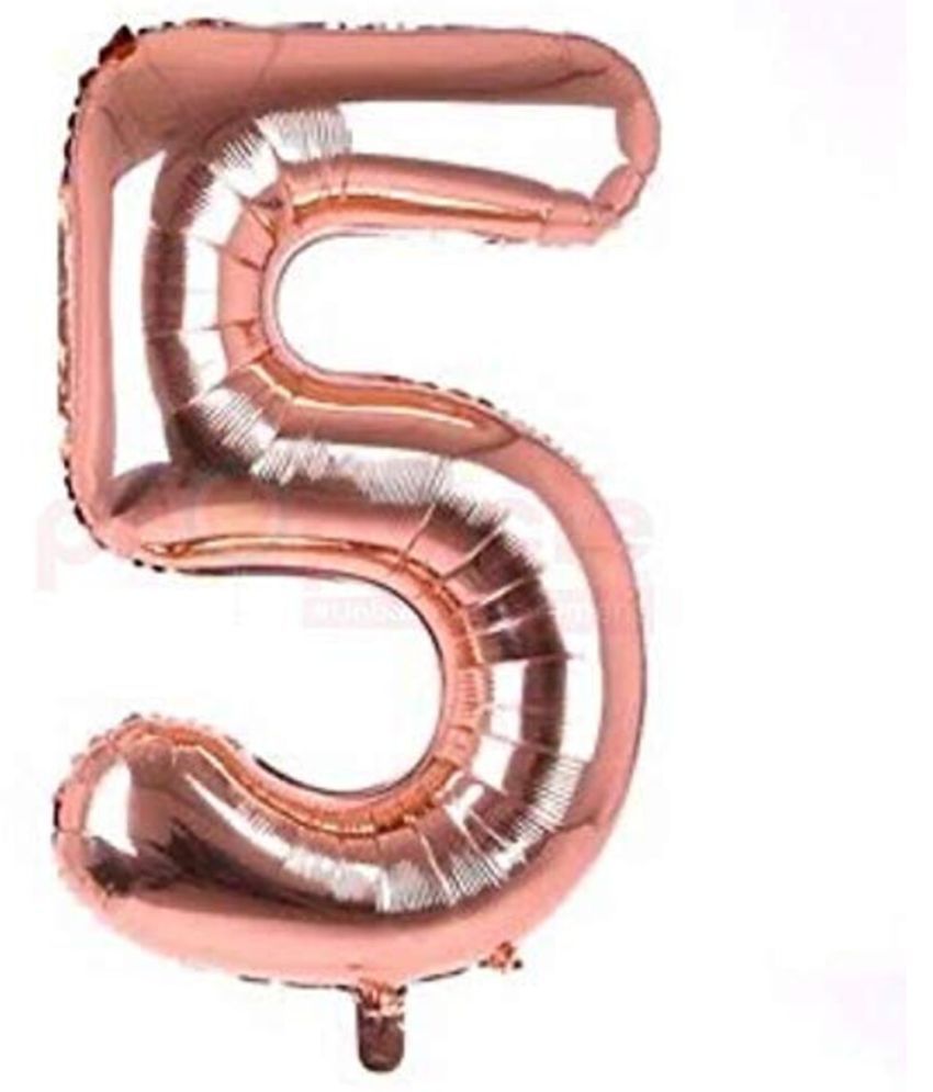     			PartyBooms 16 Inch Rosegold Number Foil Balloon - Rose Gold (5)