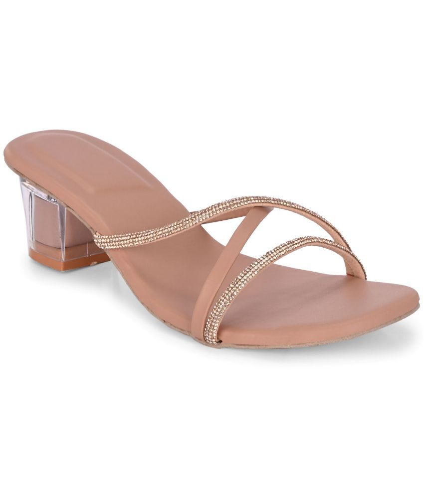     			Ravis Peach Women's Slip On Heels