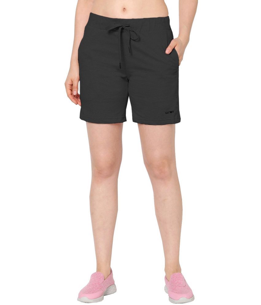     			Reoutlook Cotton Blend Hot Pants - Black