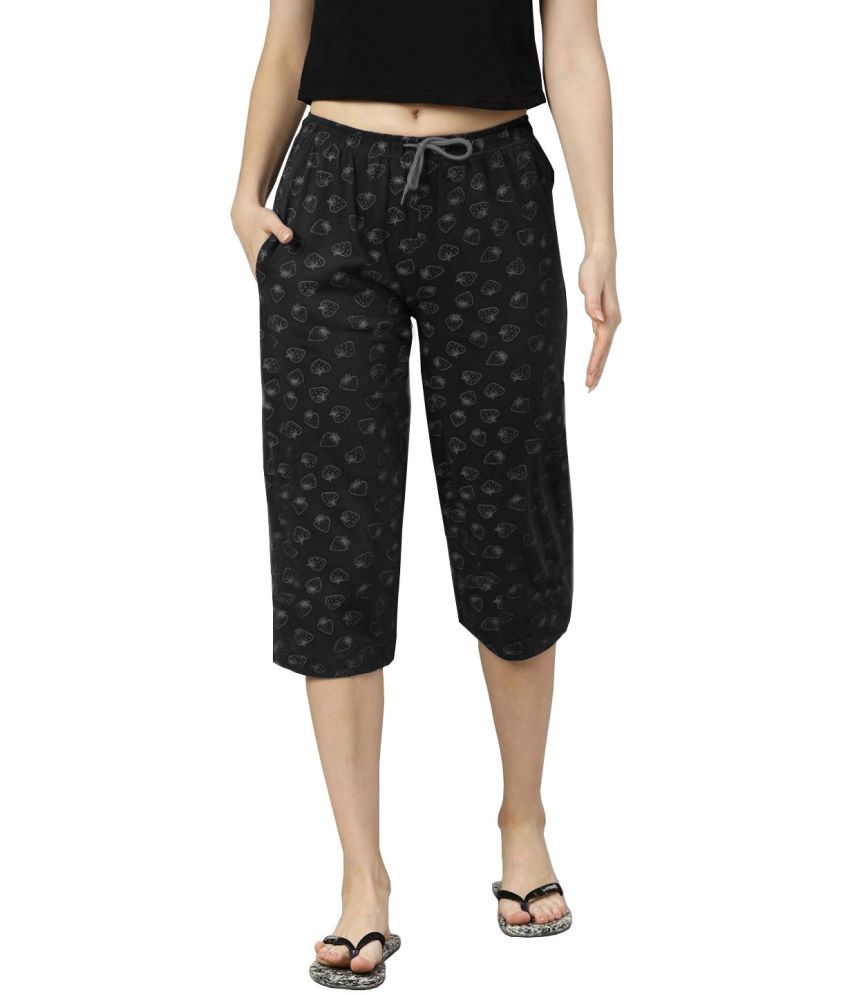     			Reoutlook Cotton Capris - Black