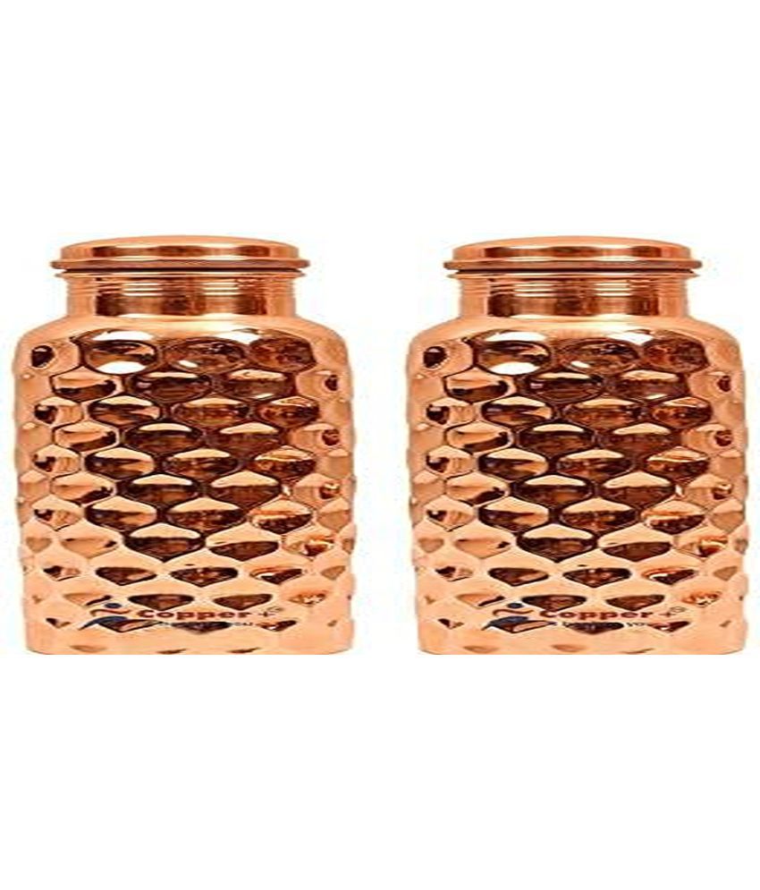     			Shakuntla Vintage Gold Copper Water Bottle 1000 mL ( 2 )