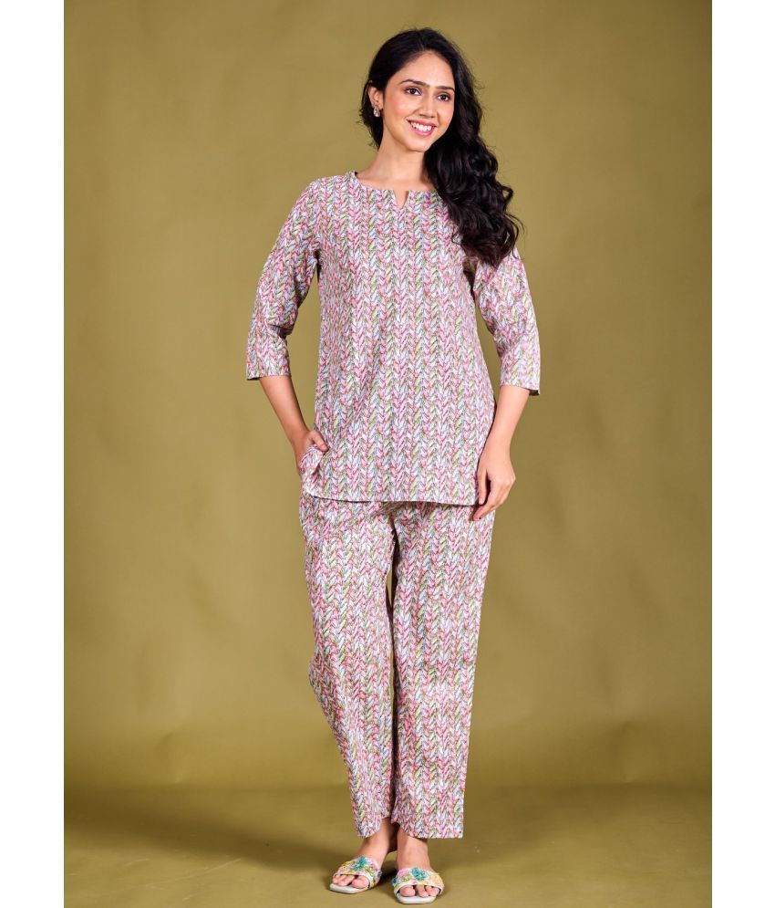     			VAALIYAN Multicolor Printed Pant Top Set