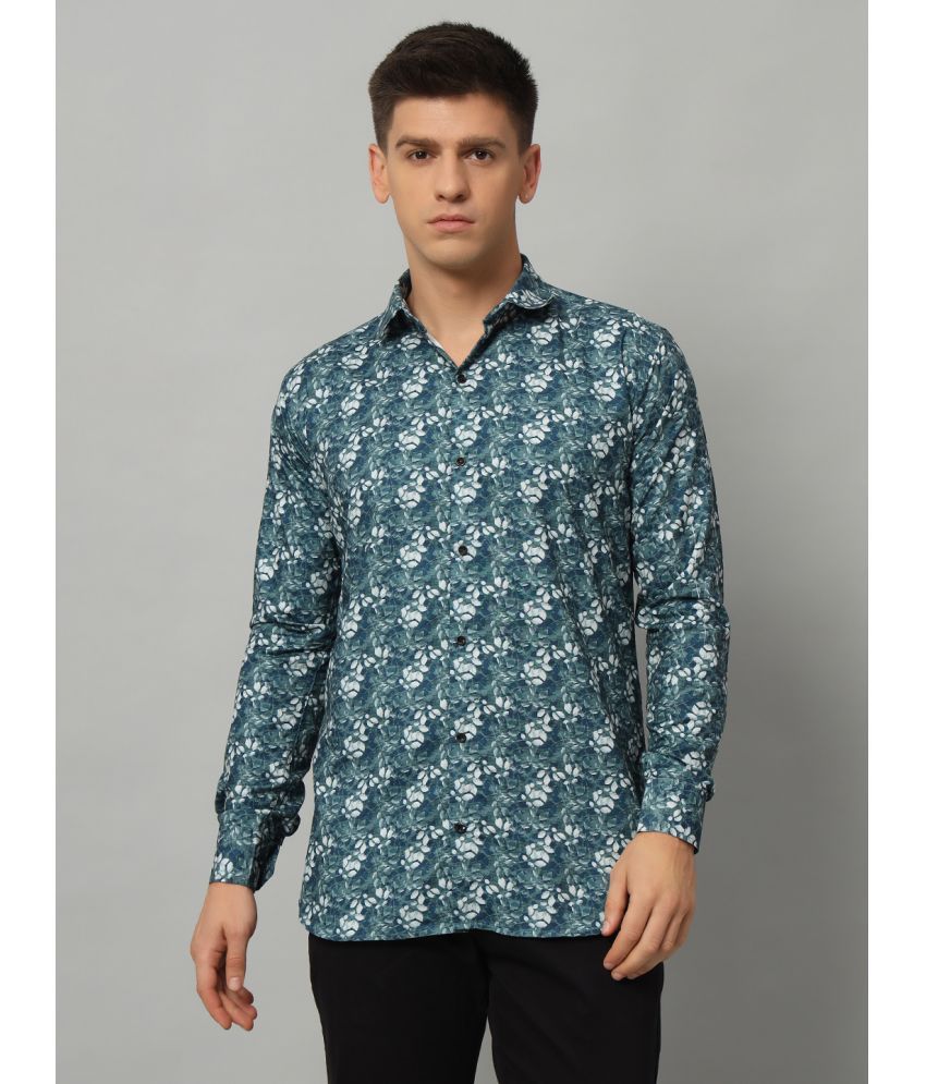     			WEBRIC Cotton Blend Regular Fit Printed Full Sleeves Men's Casual Shirt - Blue ( Pack of 1 )