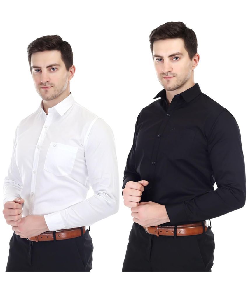     			XJARVIS Cotton Blend Slim Fit Full Sleeves Men's Formal Shirt - Multicolor ( Pack of 2 )