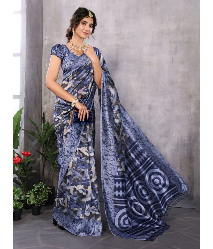     			Yashika Pack of 1 Art Silk Printed Saree With Blouse Piece ( Grey )