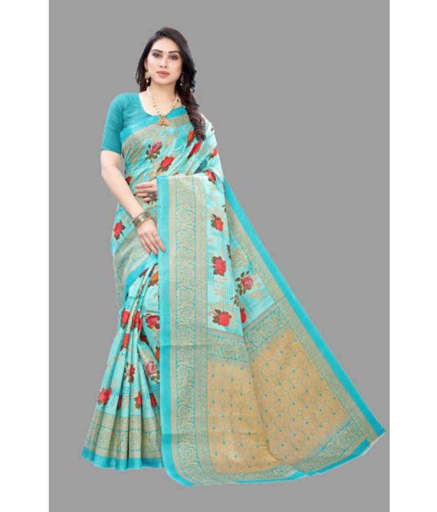     			Yashika Pack of 1 Art Silk Printed Saree With Blouse Piece ( Gold )