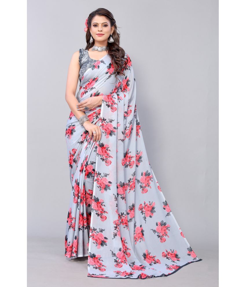     			Yashika Pack of 1 Georgette Printed Saree With Blouse Piece ( Grey )