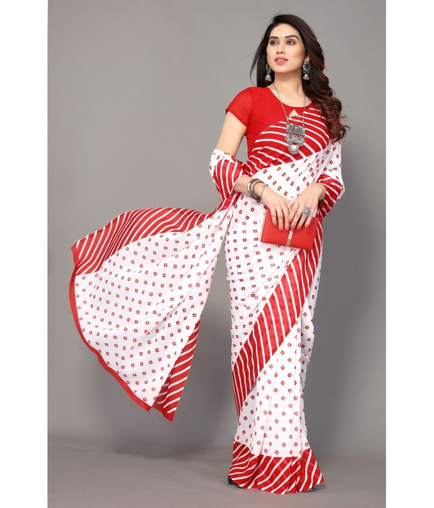     			Yashika Pack of 1 Georgette Printed Saree With Blouse Piece ( Red )