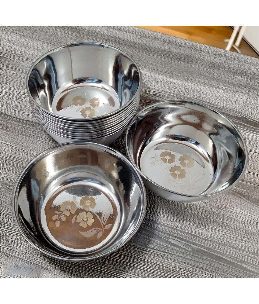     			kitchrox Stainless Steel Serving Bowl 10.1 cm ( Set of 12 ) Steel