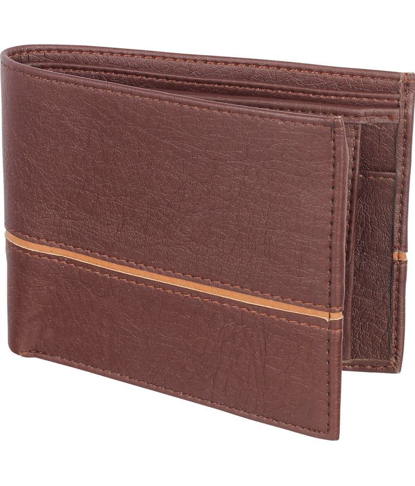     			samtroh Faux Leather Colorblock Men's Regular Wallet With 5 Slots For Card ( Brown , Pack of 1 )