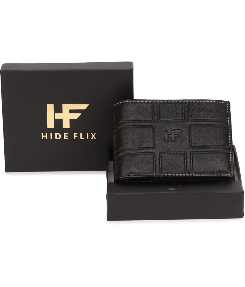     			HIDEFLIX Leather Solid Men's Regular Wallet With 5 Slots For Card ( Black , Pack of 1 )