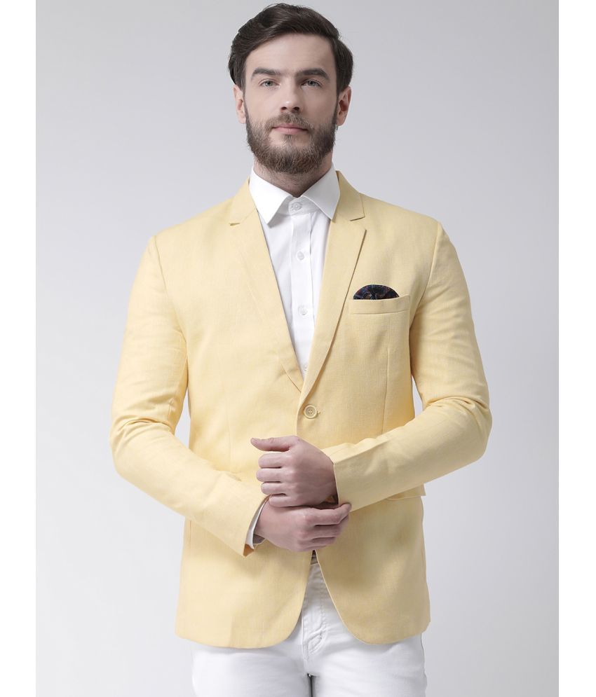     			Hangup Linen Men's Blazer - Yellow ( Pack of 1 )