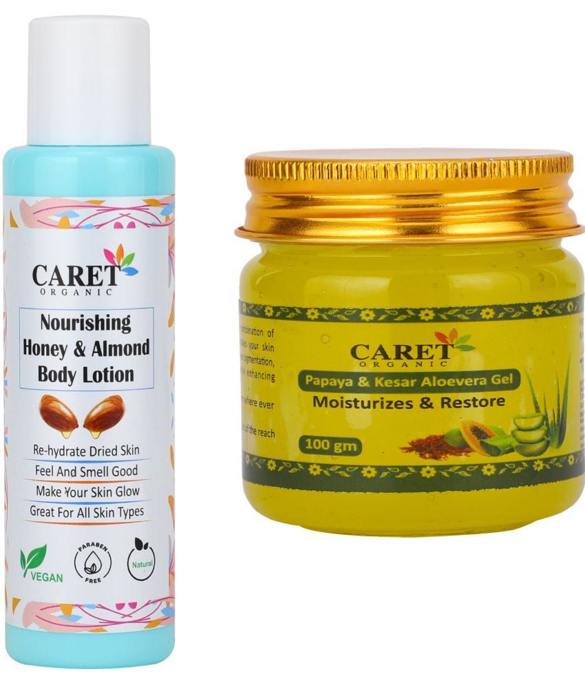     			Honey & Almond Body Lotion (100ml) AND Papaya, Kesar & A;oevera Gel (100g) (2 Items in the set)