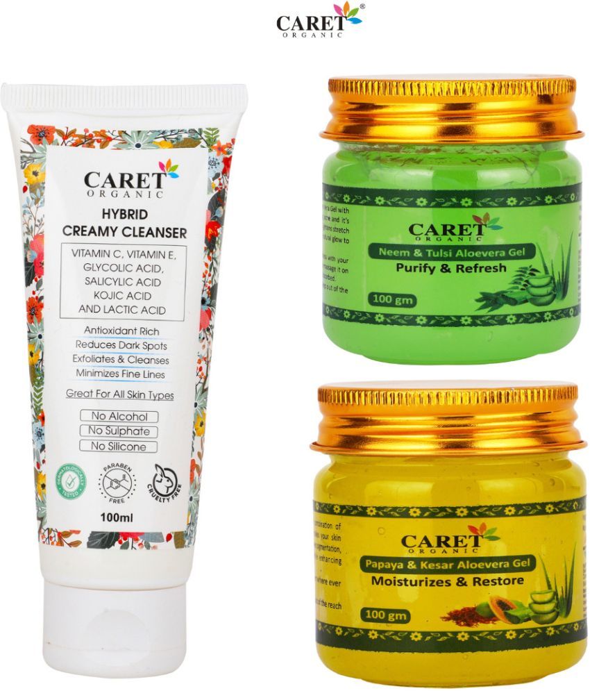     			Hybrid Creamy Cleanser And Tulsi & Neem AloeVera Gel & Kesar & Papaya Gel (3 Items in the set)