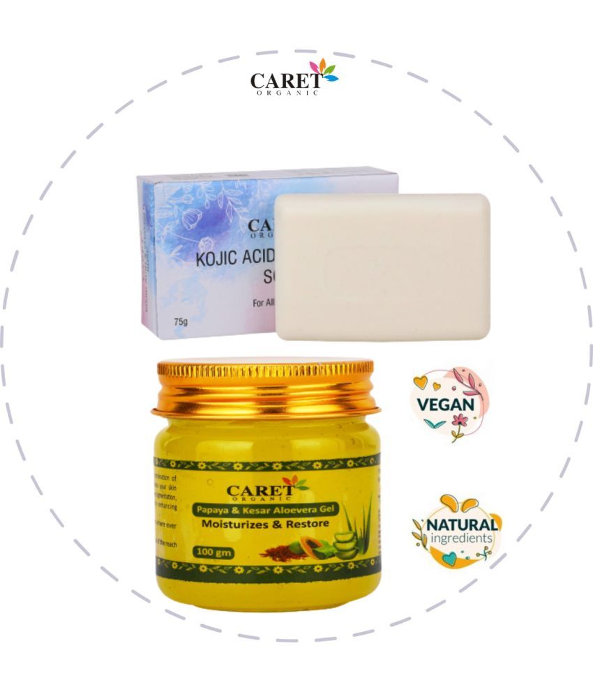     			Kojic Acid Vitamin C Soap And Aloe Vera Gel with Kesar & Papaya - Paraben Free (2 Items in the set)