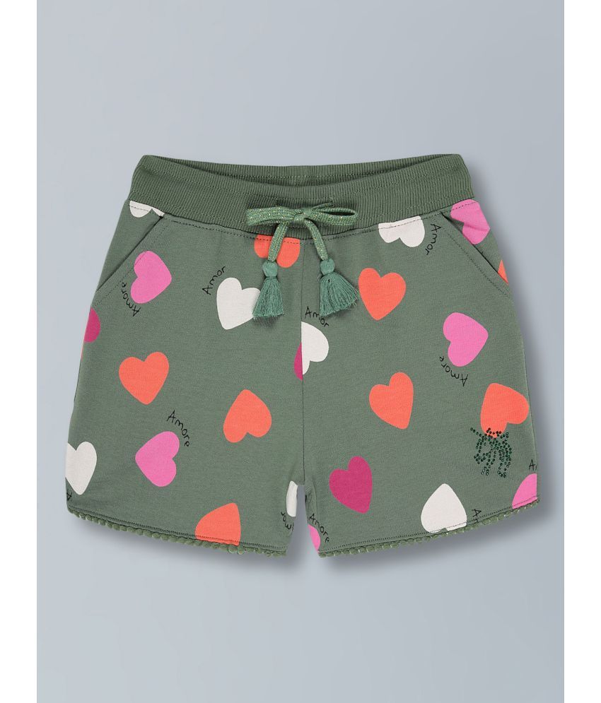     			PLUM TREE Pack of 1 Girls Cotton Shorts ( Green )