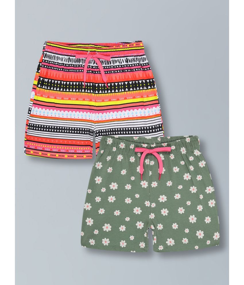     			PLUM TREE Pack of 2 Girls Cotton Shorts ( Green )