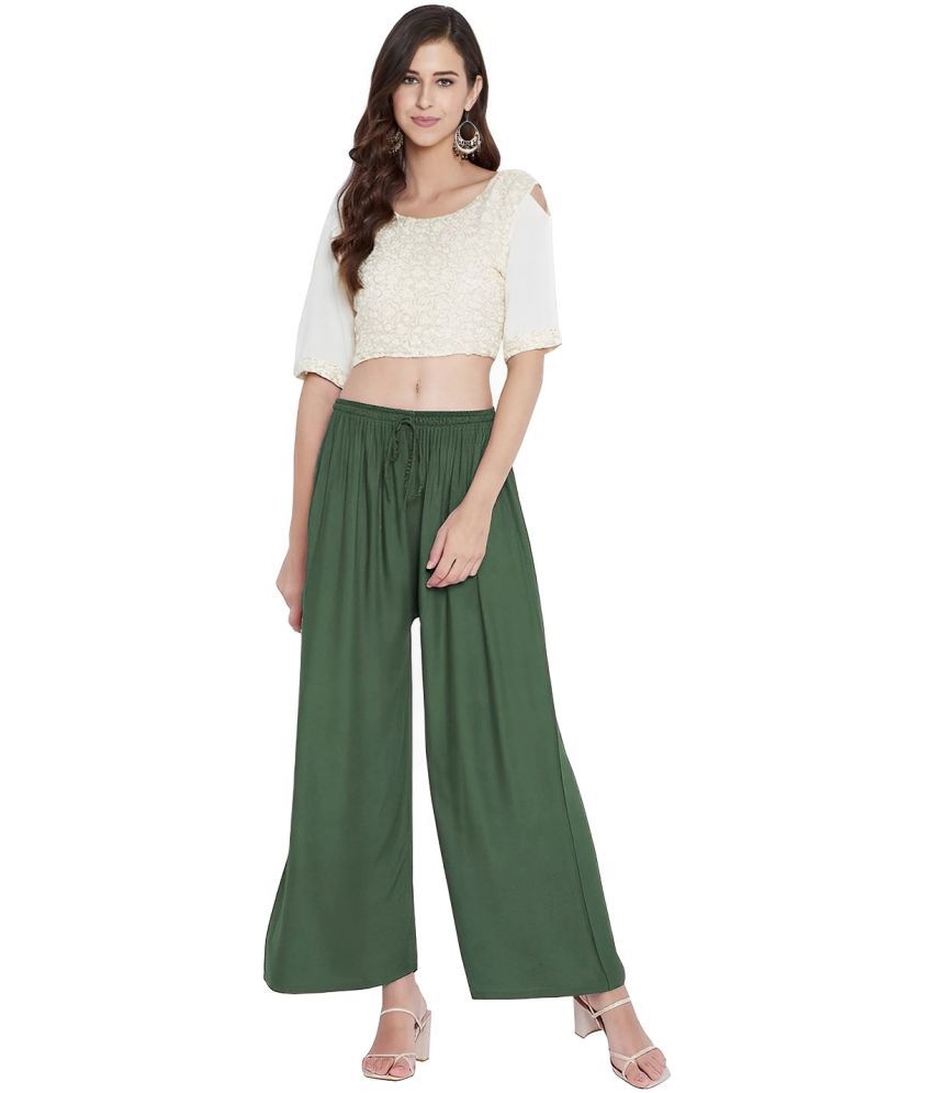     			Reoutlook Pack of 1 Polyester Relaxed Women's Casual Pants ( Green )