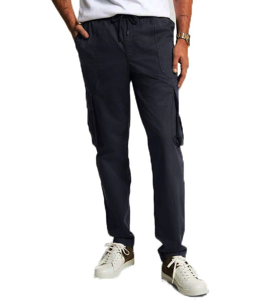     			Reoutlook Slim Flat Men's Cargos - Dark Blue ( Pack of 1 )