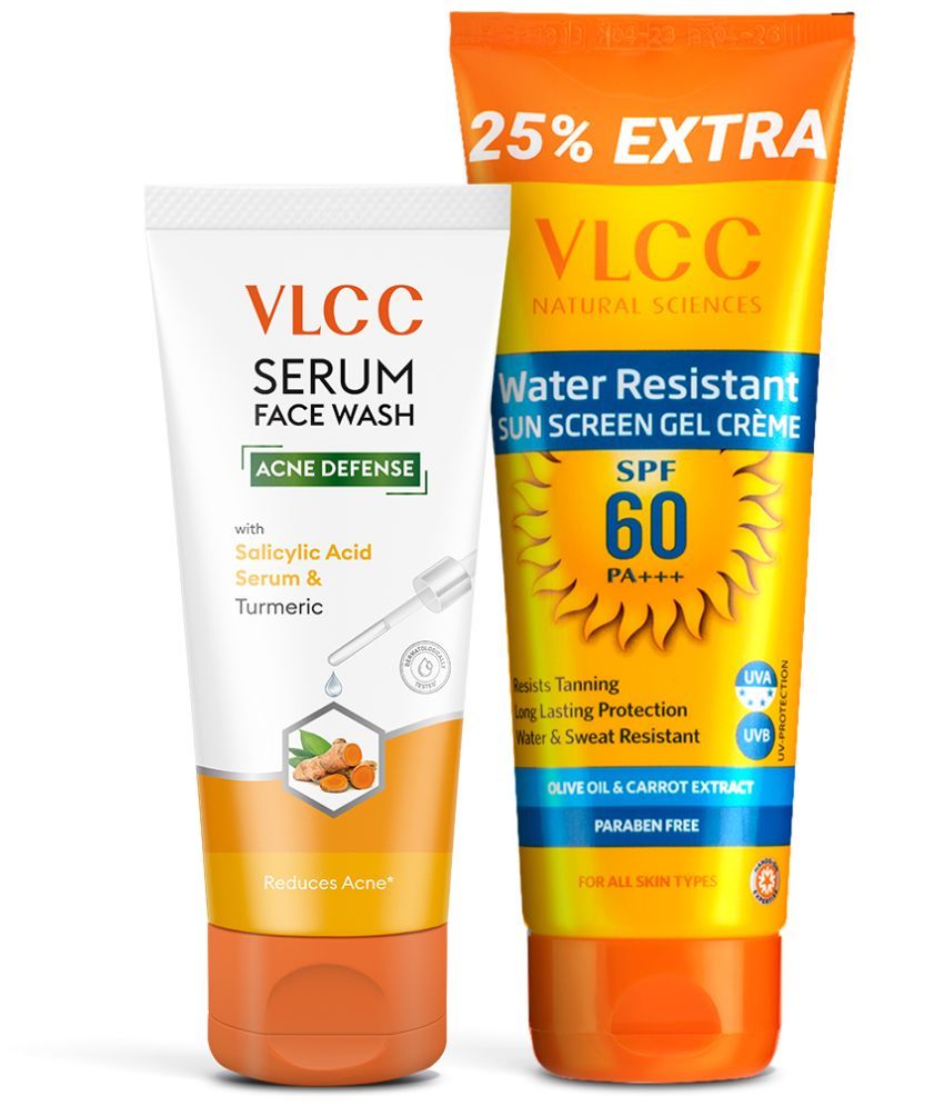     			VLCC Salicylic Acid & Turmeric Face Wash 100g + SPF 60 Sunscreen | Acne Control & Protection