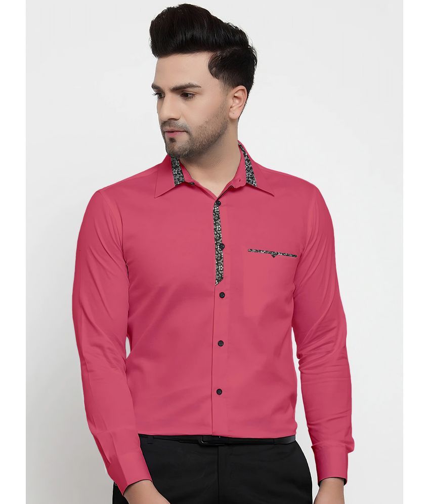     			WEBRIC Cotton Blend Regular Fit Full Sleeves Men's Formal Shirt - Fluorescent Pink ( Pack of 1 )