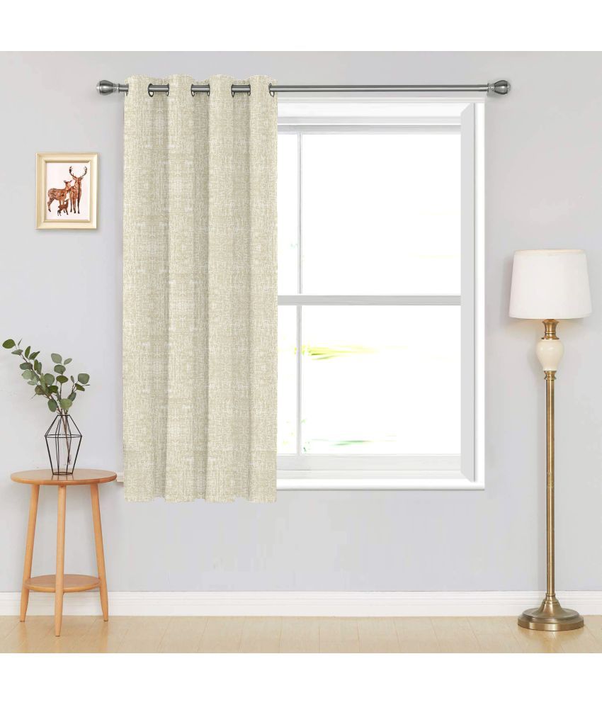     			DIVINE CASA Textured Room Darkening Eyelet Curtain 5 ft ( Pack of 1 ) - Beige