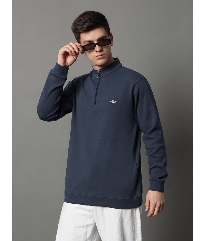     			GET GOLF Fleece High Neck Men's Sweatshirt - Navy Blue ( Pack of 1 )