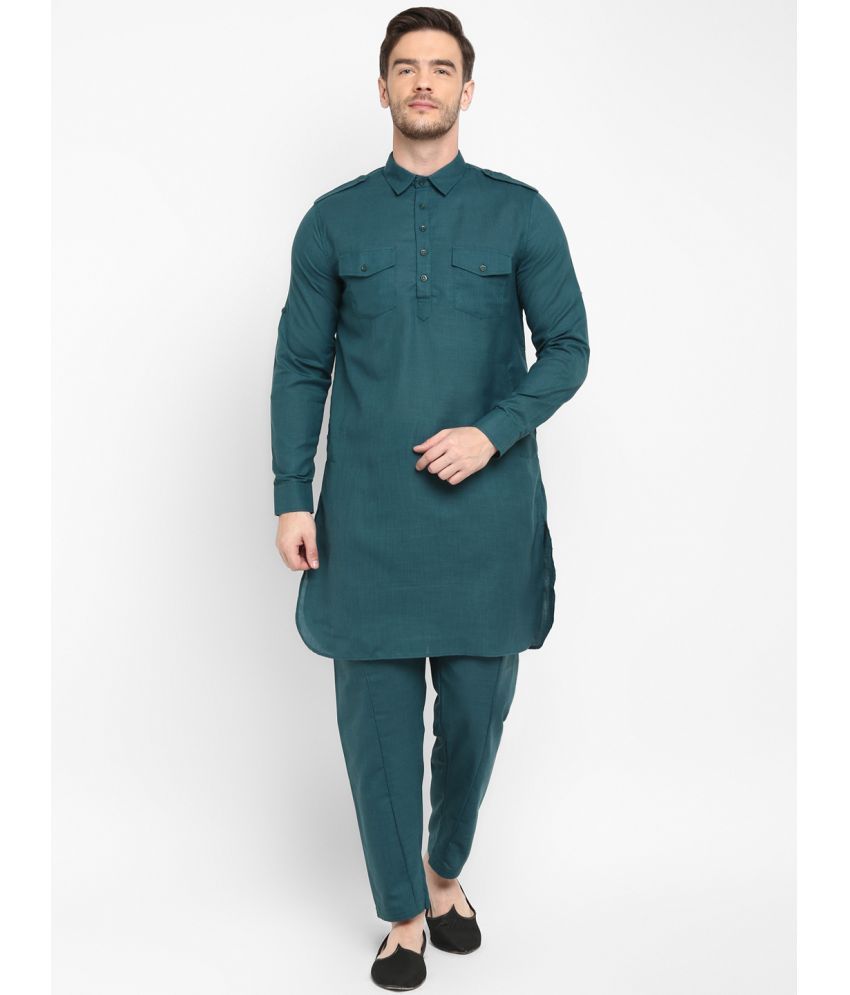     			Hangup Green Cotton Regular Fit Men's Pathani Suit ( Pack of 1 )