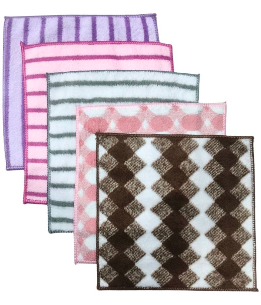     			Microfiber Face Towel/Handkerchief/Rumal/Extra Soft (25 x 25 CM) Pack of 5