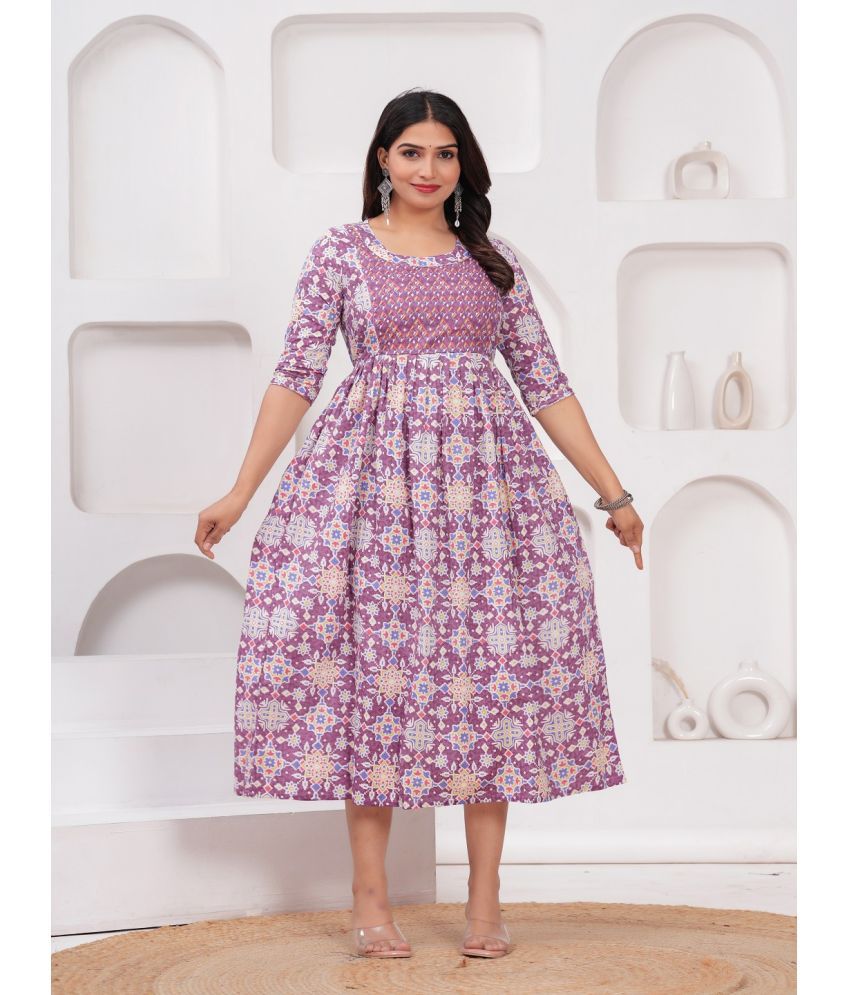     			Nevisha Style Purple Cotton Maternity Kurta Single