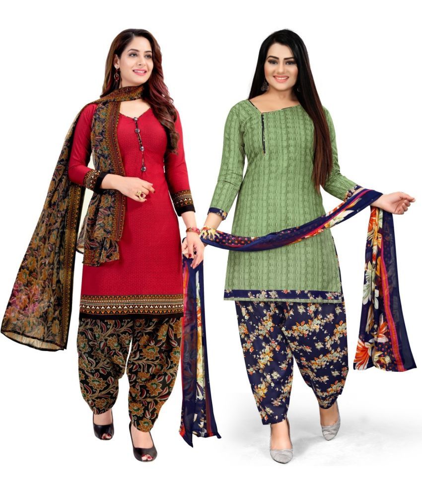     			Rajnandini Unstitched Cotton Blend Printed Dress Material - Multicolor ( Pack of 2 )