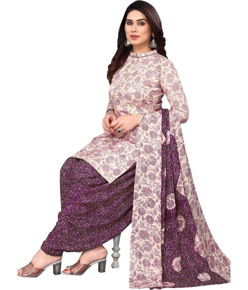     			Rajnandini Unstitched Cotton Blend Printed Dress Material - Beige ( Pack of 1 )