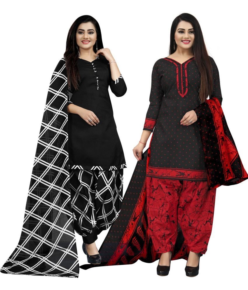     			Rajnandini Unstitched Cotton Blend Printed Dress Material - Multicolor ( Pack of 2 )