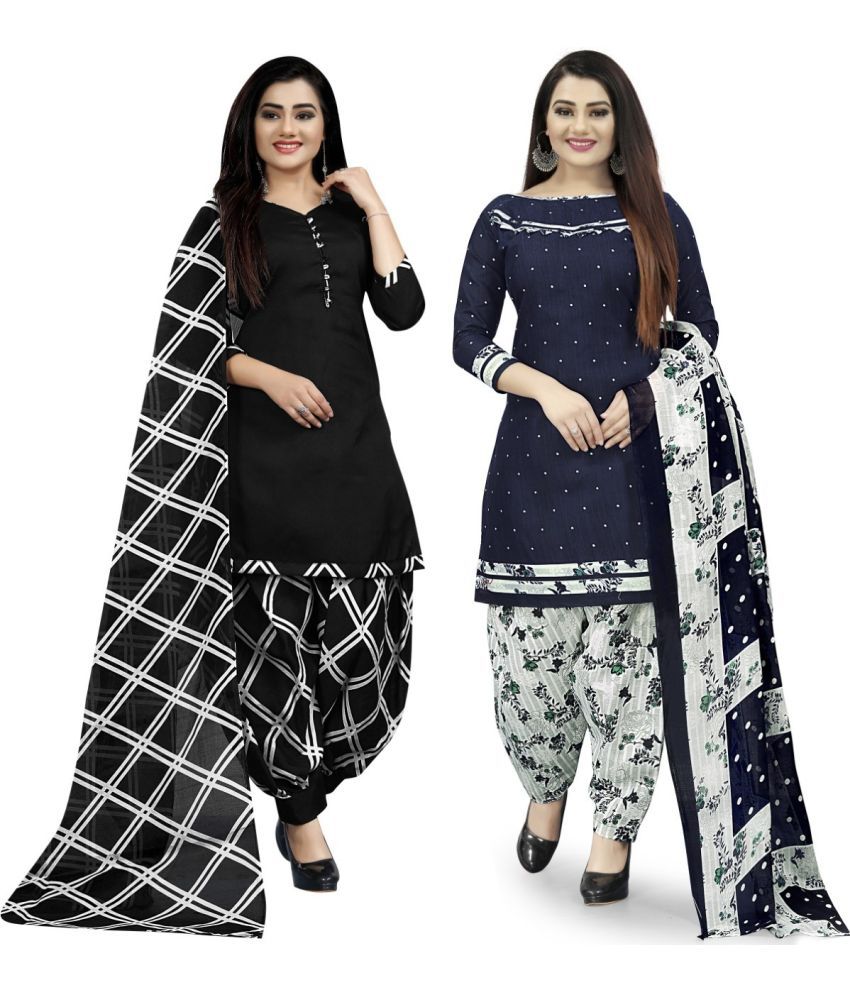     			Rajnandini Unstitched Cotton Blend Printed Dress Material - Multicolor ( Pack of 2 )