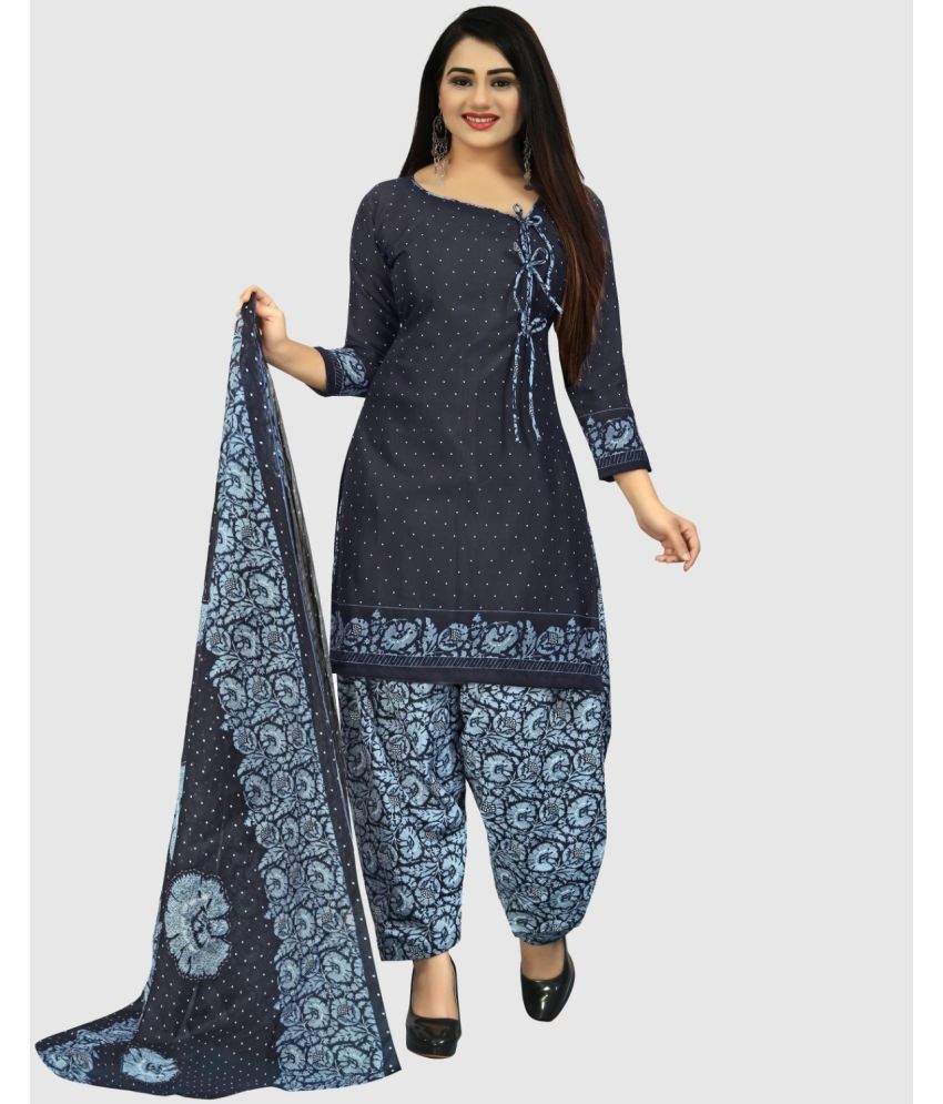     			Rajnandini Unstitched Cotton Printed Dress Material - Blue ( Pack of 1 )