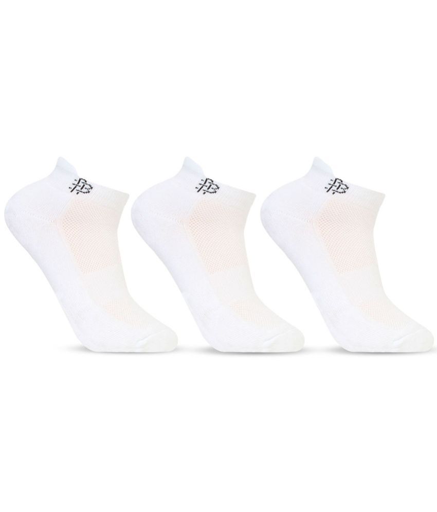     			Bonjour Retail Pack of 3 Men's Cotton Ankle Length Socks ( White )