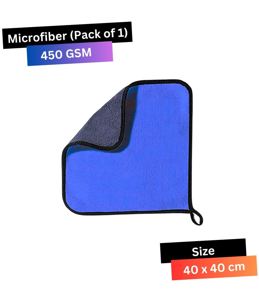     			CRYSATLFRESH Blue 450 GSM Microfiber Cloth For Automobile ( Pack of 1 )