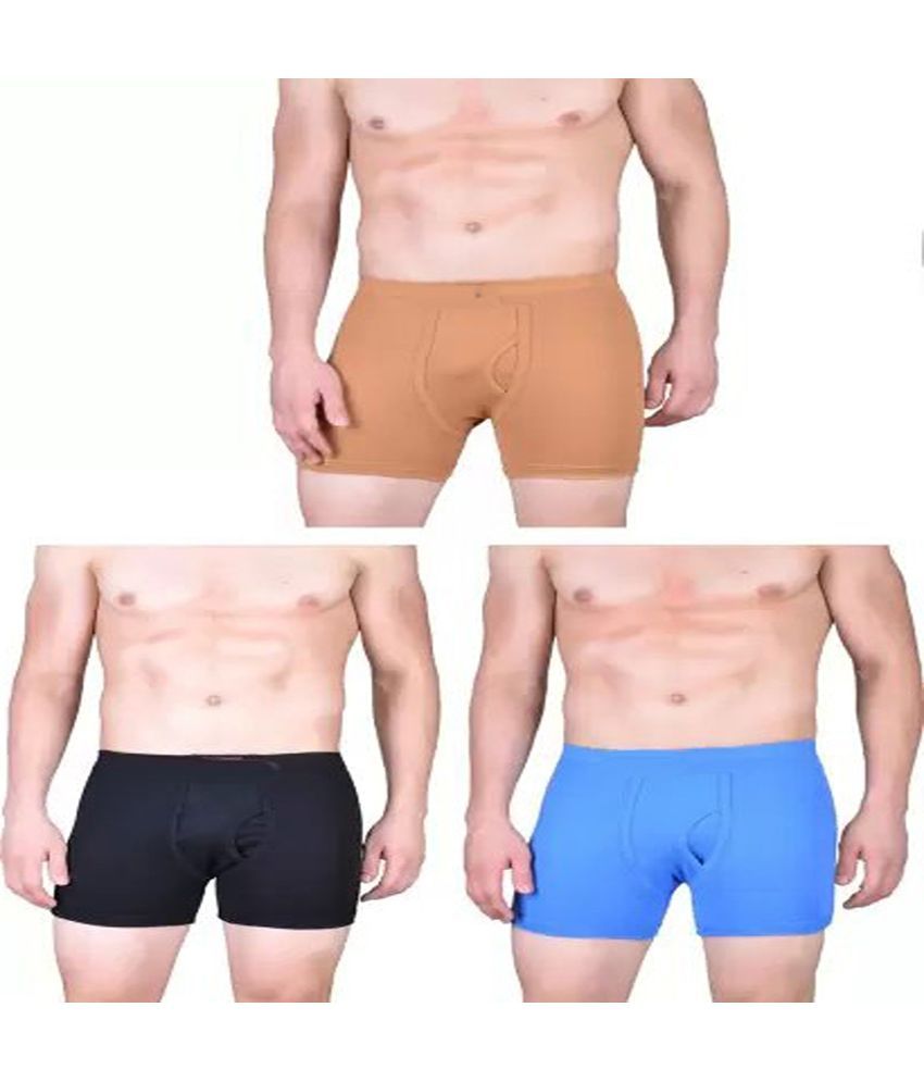     			Cavenders Pack of 3 Cotton Blend Trunks For Men's ( Multicolor )