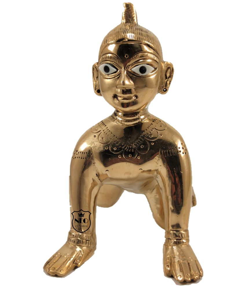     			Neo Classic Brass Radha Krishna Idol ( 12 cm )