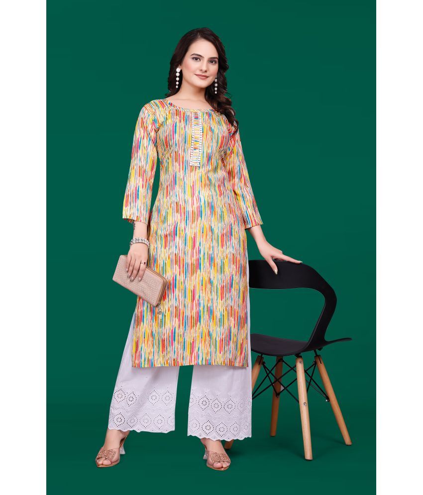     			PATBRO Pack of 1 Rayon Dyed Straight Women's Kurti - ( Multicolor )