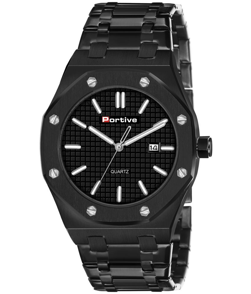     			PORTIVE Black Stainless Steel Analog Men's Watch