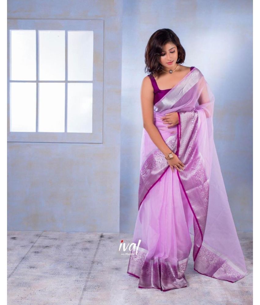     			Pheasant Pack of 1 Jacquard Woven Saree With Blouse Piece ( Purple )