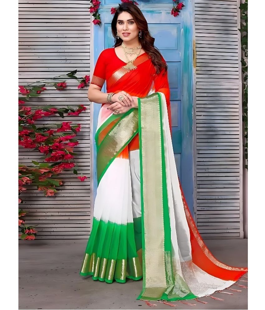     			Pheasant Pack of 1 Organza Printed Saree With Blouse Piece ( Multicolor )