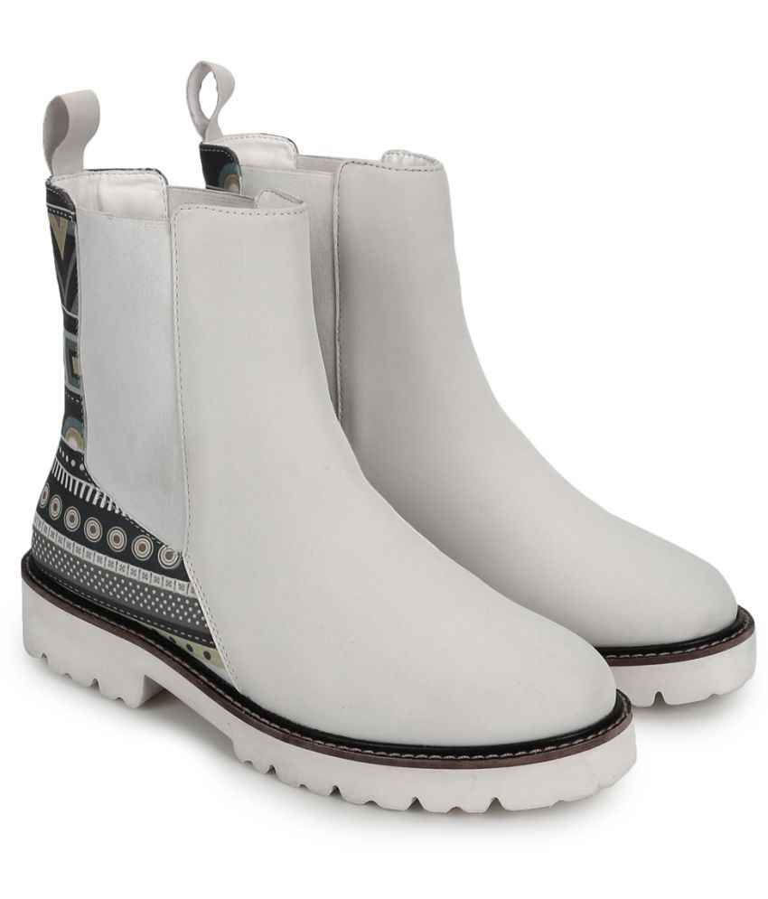     			Yoho White Women's Ankle Length Boots