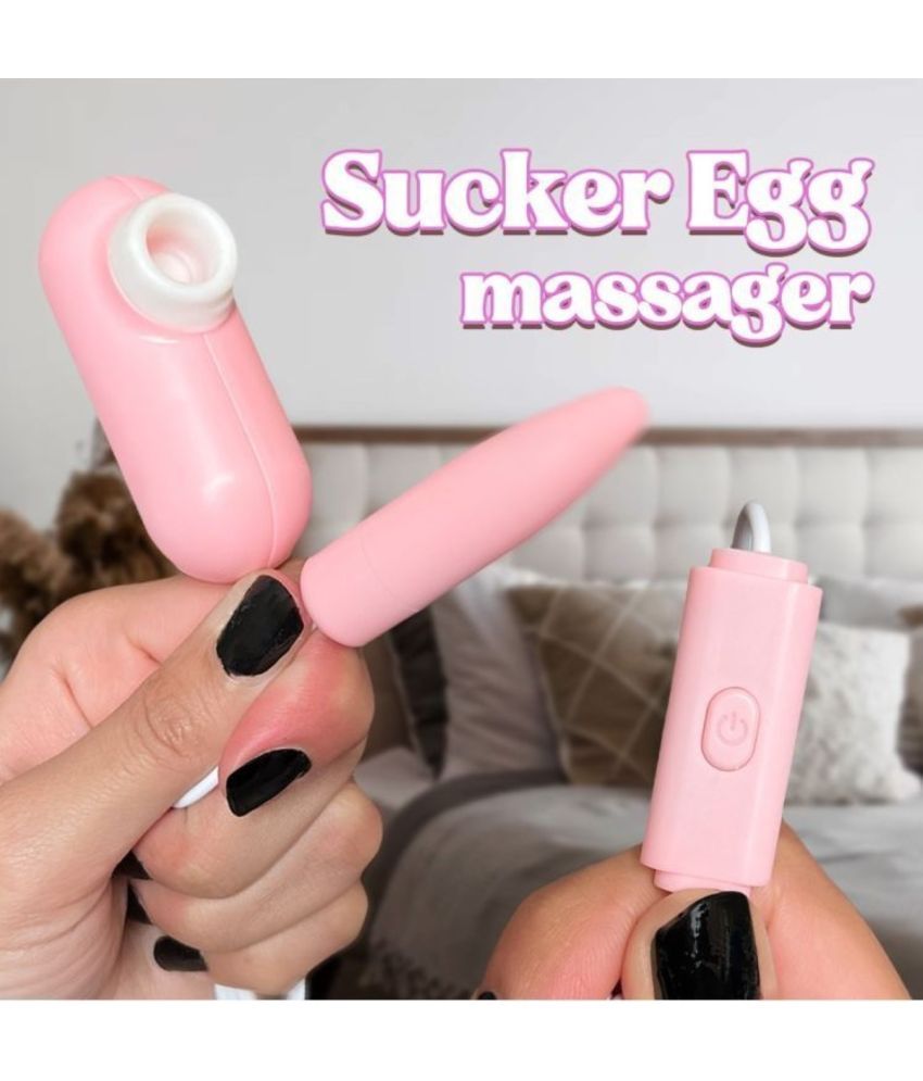     			crazynyt 2- in 1 SUCKER EGG Portable Manual Massager