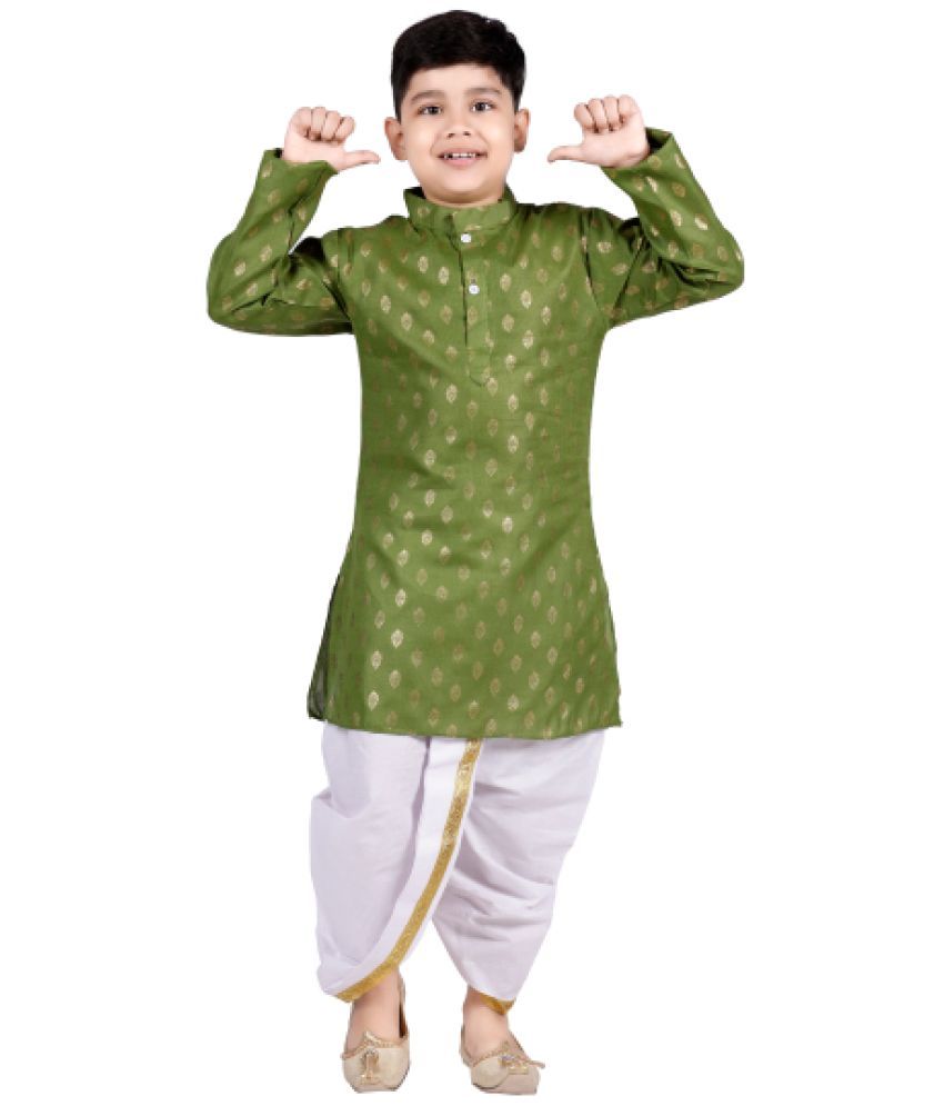     			s muktar garments Baby Boys Cotton Ethnic - Pattern Dhoti Kurta Set ( Green , Pack of 1 )