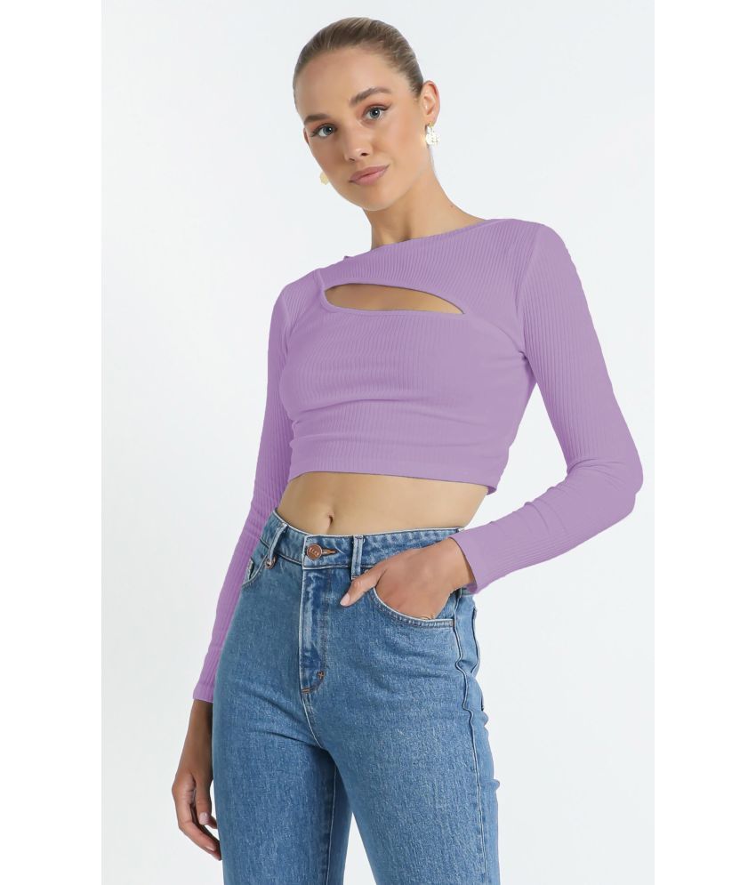     			Calm Down Purple Crepe Women's Crop Top ( Pack of 1 )