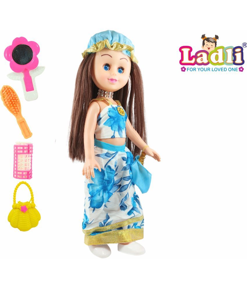     			Cute Girl Doll Toy Moveable Arm Beautiful Dress Cap Shoes 723 W&B I LOVE YOU