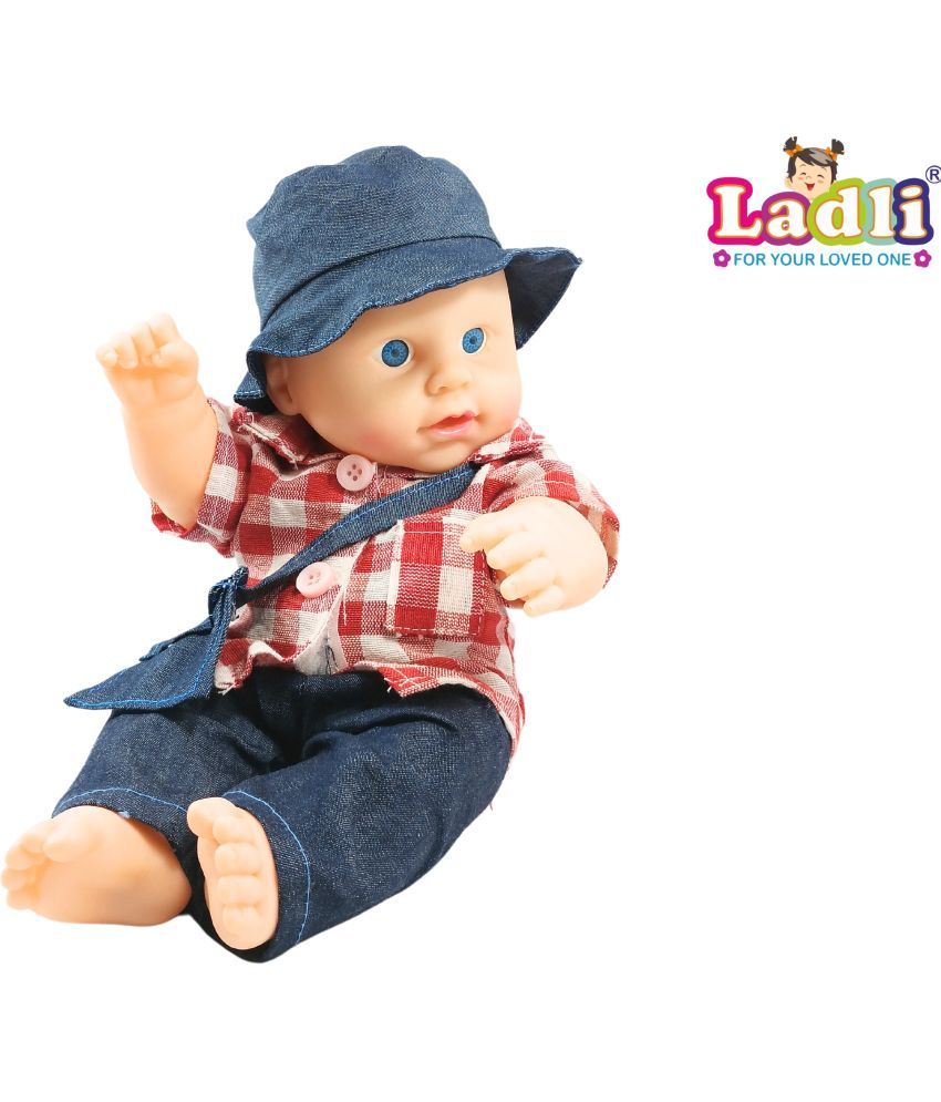     			Cute Little Soft Feel Smiling baby postman PVC Doll Doll for Kids Movable Arms